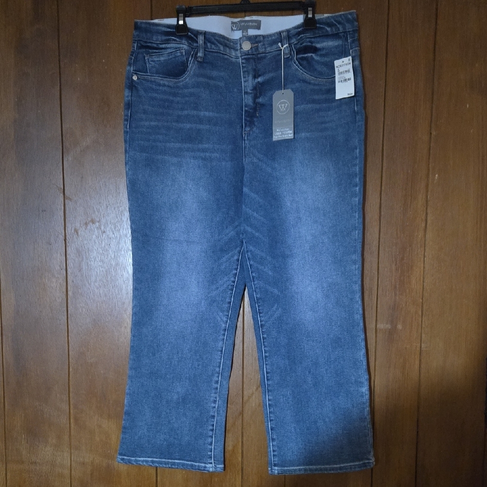 Nordstrom Light Blue Denim Wit & Wisdom Dark Blue Denim Jeans BARELY Boot